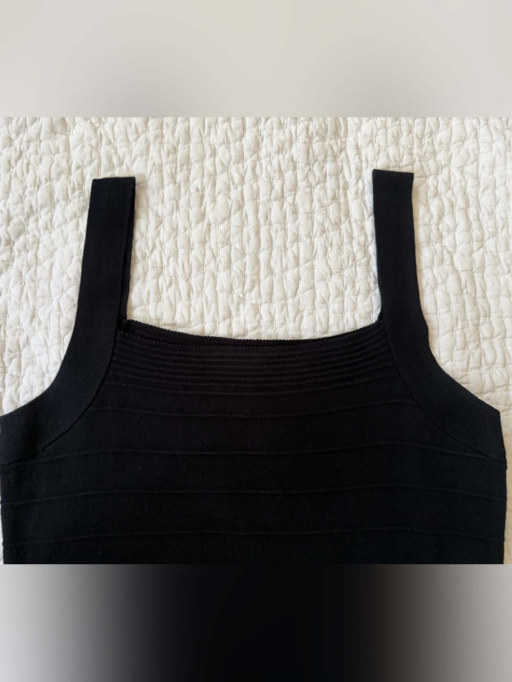 Parkhurst Black Ribbed Square-Neck Tank - Picture 3 of 5